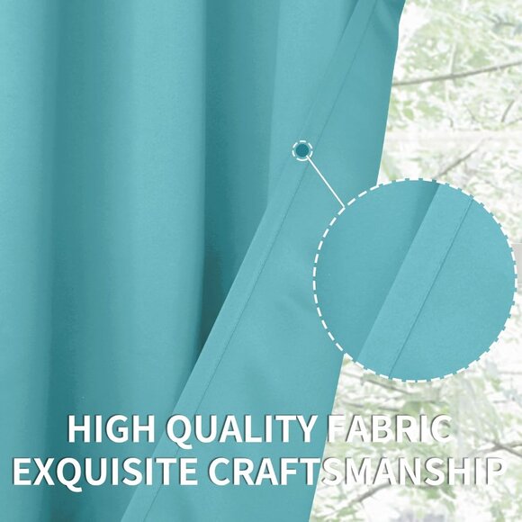 Aqua (Blackout) Curtains - 2 Panels - Picture 2 of 4